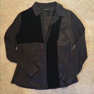 Lafayette 148 New York Black Satin Shirt